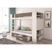 ADRK Furniture Sänky Garet 80x180 cm, valkoinen/harmaa