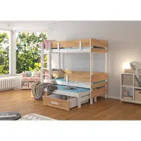 ADRK Furniture Kerrossänky Etapo 80x180, valkoinen/ruskea