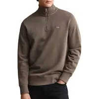 Gant for man. 2008005 Brown Shield Half-Zip Sweatshirt (M), Casual, Cotton, Taupe