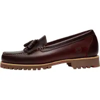 Timberland for man. TB0A2MSCEIW1 Burgundy Authentic Kiltie Leather Loafers (41.5 W), 1 to 3 cm, None, Casual, Maroon, Classic