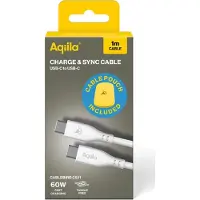 Aqiila Cablebird CS11 USB-C to C 60W silikoni 1m White