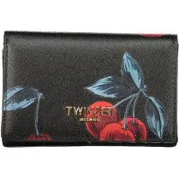 Twinset for woman. 261TL8030 Black cherry print wallet (OSFA), Casual, Polyurethane