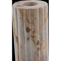 Lene Bjerre Eliana Candlestick 4.5X4.5X12.5 Cm. Linen - Beige - 4.5X 12.5X 4.5CM