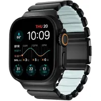 Nomad Stratos Band - 49mm | Black Titanium | Icy Blue Glow FKM