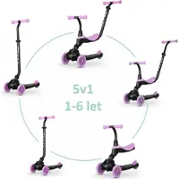 Q-Play Sema Evo 5-in-1 3-pyöräinen Potkulauta, Violetti