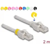 DeLOCK 80119, 2 m, Cat6a, S/FTP (S-STP), RJ-45, RJ-45, Harmaa
