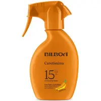 Bilboa Carotissima Trigger aurinkosuojasuihke sisältää beetakaroteenia SPF 15 250 ml