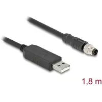DeLOCK 64258, 1,8 m, M8, USB 2.0 Type-A, Uros, Musta, Polyvinyylikloridi (PVC)