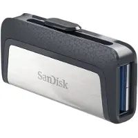 SanDisk Ultra Dual Drive USB Type-A/Type-C 3.2 Gen 1 32 Gt -muistitikku, musta/hopea