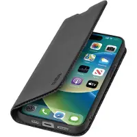 SBS sileä lompakkokotelo iPhone 15, musta