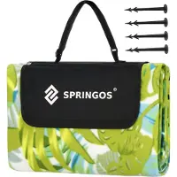 Springos Piknikpeitto - - 200x200cm - Vesitiivis - Kannettava - Lehtikuvio