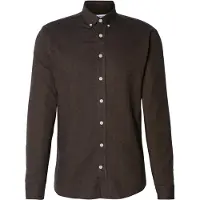 Lindbergh Mélange Brushed Shirt L/S - Regular - Brown - M