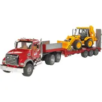 BRUDER Lelu Lavettiauto Mack Granite ja kaivuri JCB (1:16),
