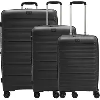 D&N Travel Line 4700 4-pyöräinen Matkalaukkusetti 3-osainen Laajennettava Musta