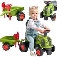 Falk Potkuauto Traktori Claas + Perävaunu & Lisätarvike