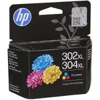 HP 302/304XL -mustekasetti, 7 ml, syaani/magenta/keltainen