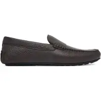 BOSS for man. 50568700 Dark brown Noel leather loafers (46), Flat, None, Casual, Classic