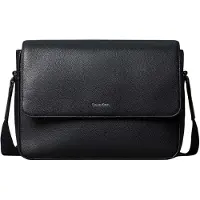 Calvin Klein Lähettilaukku 'Metal Logo Messenger' musta
