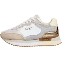 Pepe Jeans for woman. PLS600041 Rusper Racer multicoloured shoes (38), Beige, Flat, Laces, Casual
