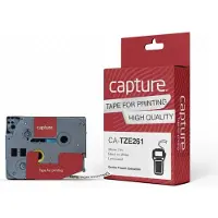 Capture 36mm x 8m Black on White Tape (W127032273)