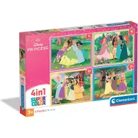 Clementoni - Palapeli 4 en 1 - Disney Prinsessat