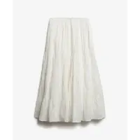Superdry for woman. W7210412A Off-white Tiered Maxi Skirt (XXS), Casual, Cotton