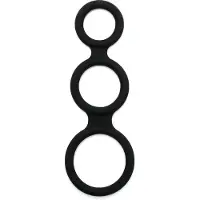 Rimba - Let´s Play Triple penisrenkaat, kolme eri kokoa, silikoni, musta