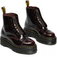 Dr. Martens for woman. 25233600 Sinclair Arcadia cherry red leather boots (38), Flat, Laces, Casual, Maroon