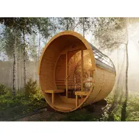 Palmako Anita 1,3+0,7 m2 lasiseinällä tynnyrisauna