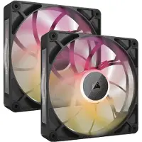 Corsair iCUE Link RX140 MAX, 140 mm, PWM, Magneettilaakeri, RGB -tuuletinsarja, 2 kpl, musta