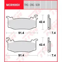 TRW TRQ-jarrupalat sintrattua metallia MCB 959 TRQ