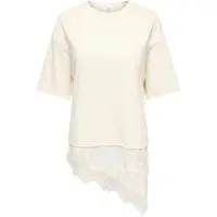 JDY Jdyalma 2/4 Lace Detail T-Shirt Jrs Noos - Cream - L