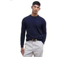 Barbour Men's Essential Lambswool Crew Neck Navy Pitkähihaiset topit M