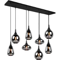 TRIO Lighting Riippuvalaisin lasi Lumina, himmennettävä, Musta, Olohuone/ruokailutila, Lasi