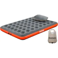 Bestway 67703 Double Roll & Relax 203x183x22 Cm Kaksi Hengen Ilmapatja Sisäänrakennetulla Pumpulla