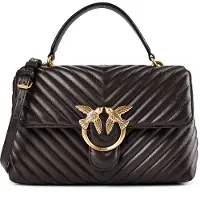 Pinko Love Lady Käsilaukku Nahka 25 cm Harmaa