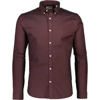 Lindbergh Yarn Dyed Oxford Superflex Shirt L/S - Burgundy - XXL