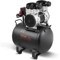 Vevor -ilmakompressori, 10 gallonan terässäiliö, 2 hv:n 5,3 CFM:n tuotto @ 90 PSI:n öljytön ilmakompressori ja maks. 125 PSI:n paine, 78 dB:n erittäin hiljainen kannettava kompressori, autokorjaukseen,