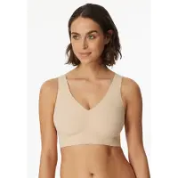 Schiesser Microware Bustier With Removable Pads, Sand - Invisible Soft - Beige - 36