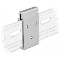 DeLOCK – Aluminium Mounting Clip for DIN Rail (3 mounting holes) (65991)