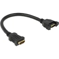 DeLOCK – HDMI cable for panel mount, 2xHDMI 19-pin female, 4K 30 Hz 0.25m, black (85100)
