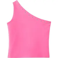 Mango Asymmetric Eyelets Top - Pink - 164