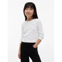 Tommy Hilfiger Paita 'Extra Slim Pointelle Long Sleeve' valkoinen