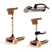Kinderkraft Kokoontaitettava 3-pyöräinen Potkulauta, Beige