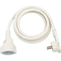 Brennenstuhl – Extension cable, Angled Flat Plug 2m H05VV-F3G1.5 white (1168980220)