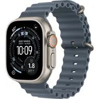 Apple Watch Ultra 3 GPS + Cellular 49 mm luonnonvaalea titaanikuori ja sininen Ocean-ranneke