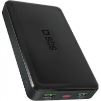 SBS Power Bank -varavirtalähde 10 000 mAh (PD 20 W), Musta