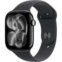 Apple Watch Series 11 GPS 46 mm peilimusta alumiinikuori ja musta urheiluranneke L