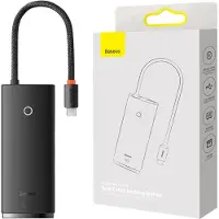 Baseus Lite -sarjan 6-in-1-keskitin USB-C - 2x USB 3.0 + USB-C + HDMI + SD/TF (musta)