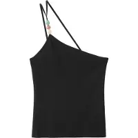 Mango Knit Asymmetric Top - Black - S